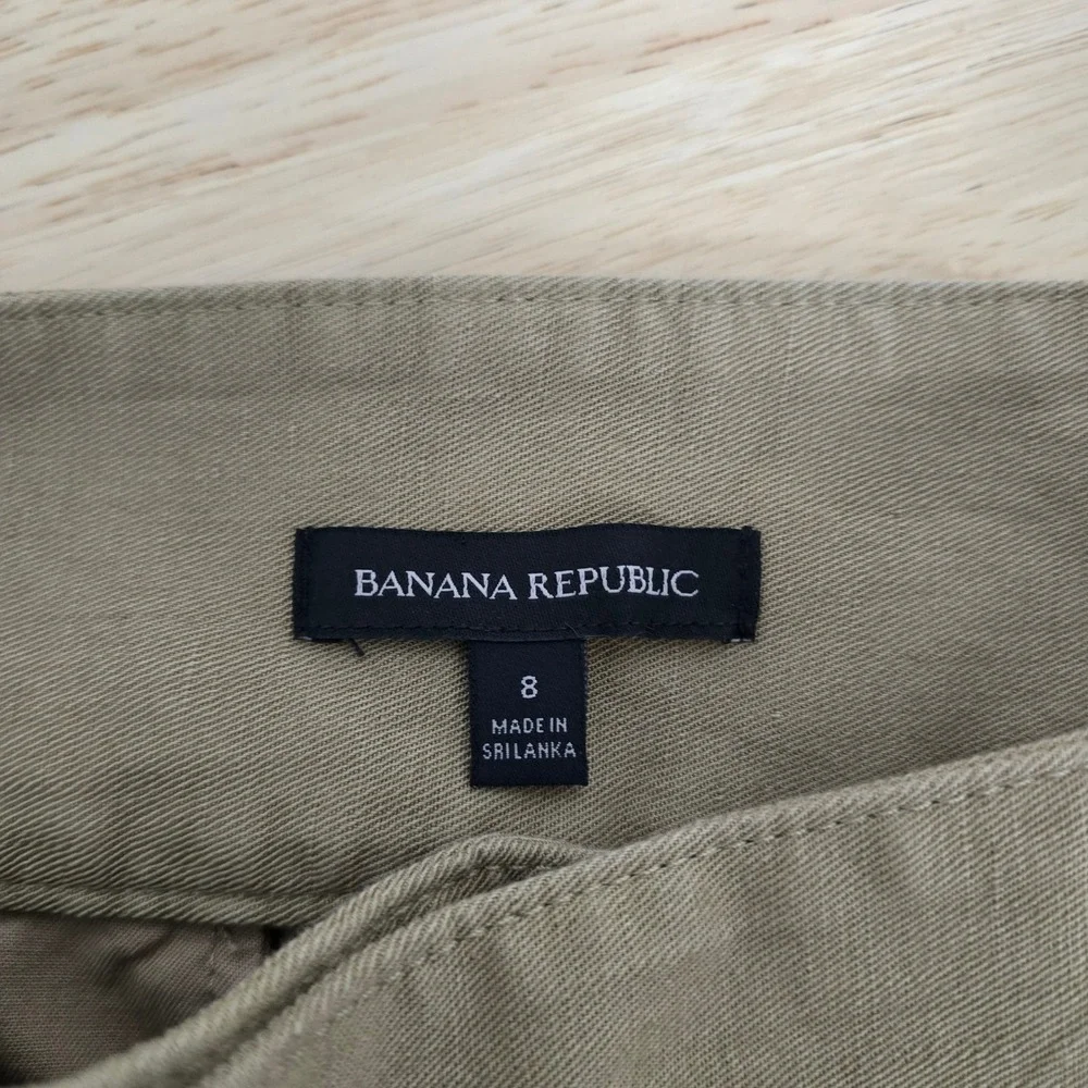 Banana Republic Herritage Explorer Utility Cargo Pants Womens Size 8 Khaki Linen
